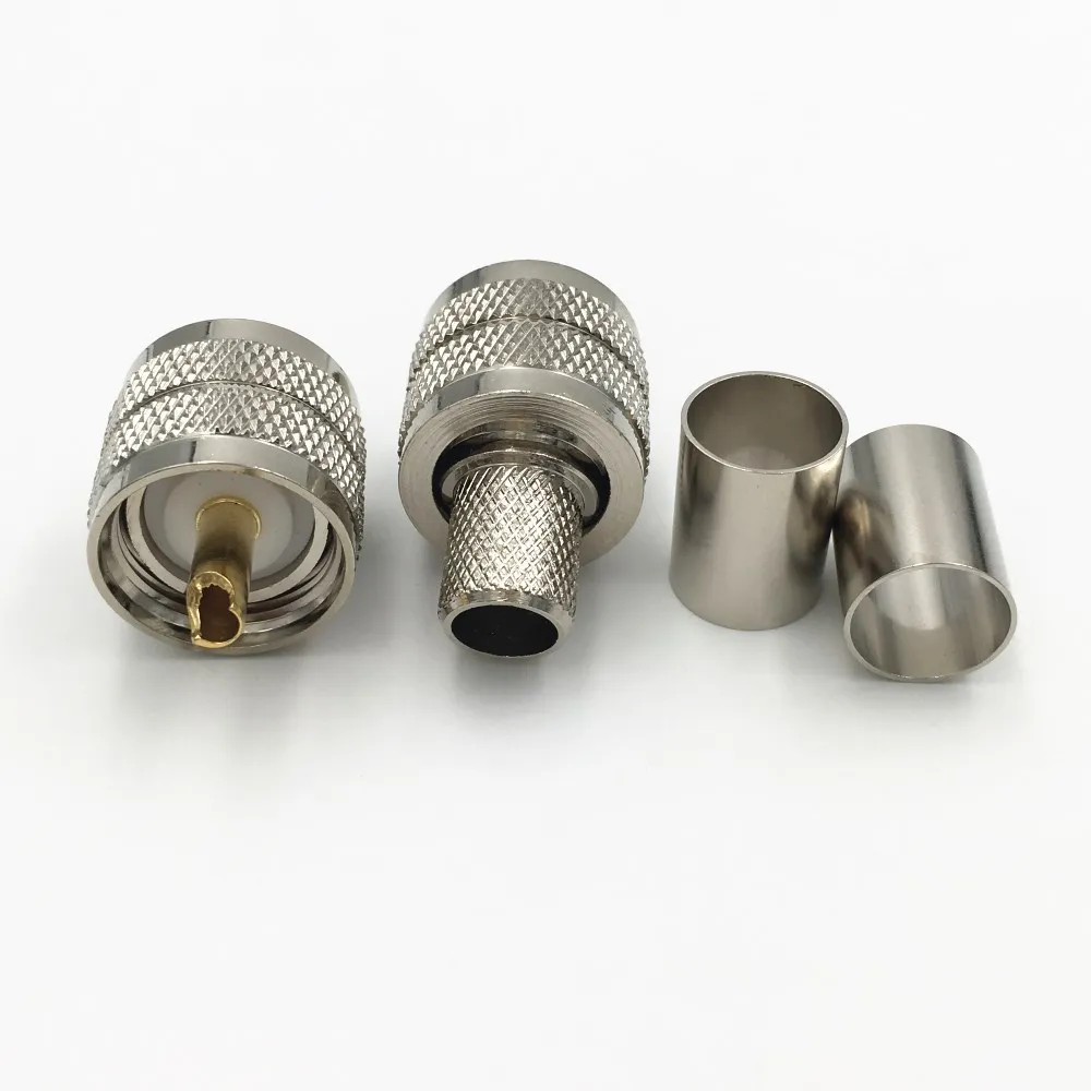 5 шт латунный UHF PL 259 Мужской Разъем PL259 зажим для RG8 RG213 RG165 7D FB RF кабель прямой