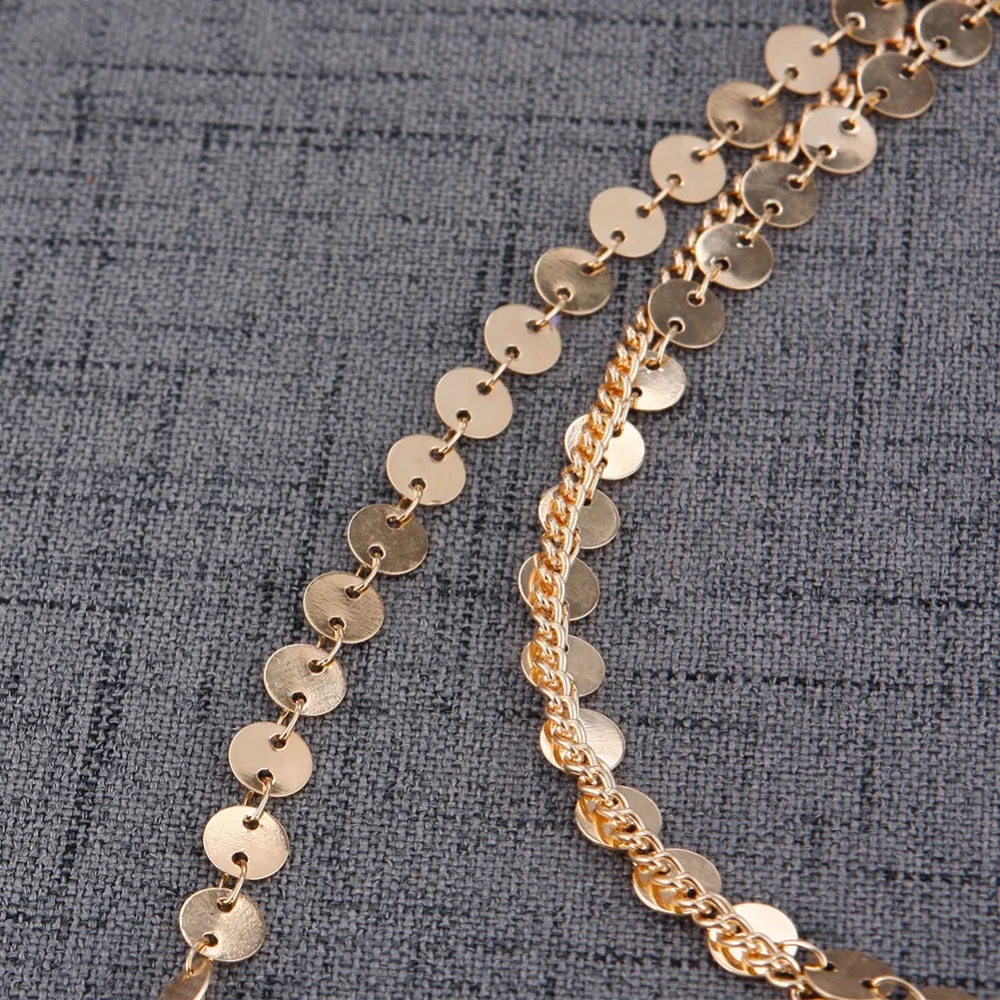 Sexy fashion Sequins Rhinestone Choker Necklace Women Long Chain Chocker Body Jewelry Boho Statement Collier Collares #235641 | Украшения и
