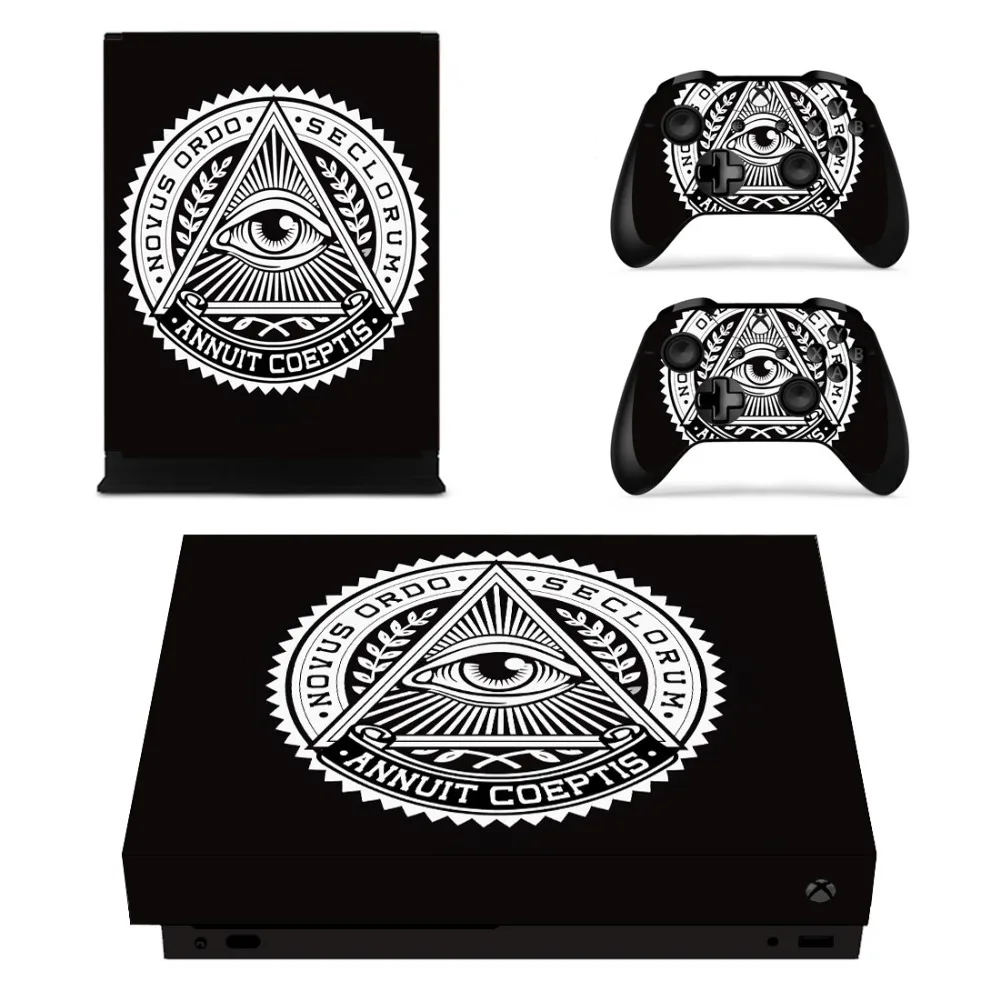 Лицевые панели Eye of Providence Skin Console & Наклейка на контроллер для Xbox One X + наклейка кожу