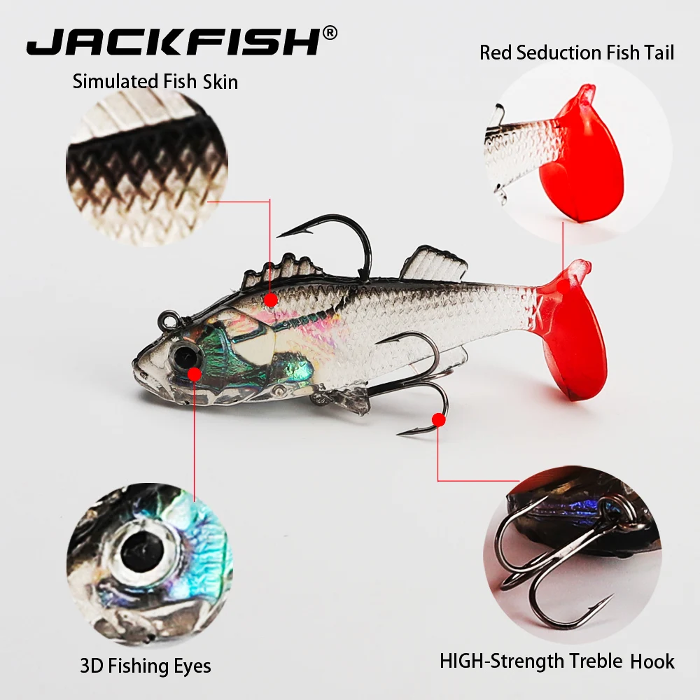 JACKFISH Мягкая приманка 15 г искусственная силиконовая Тонущая рыболовная морской