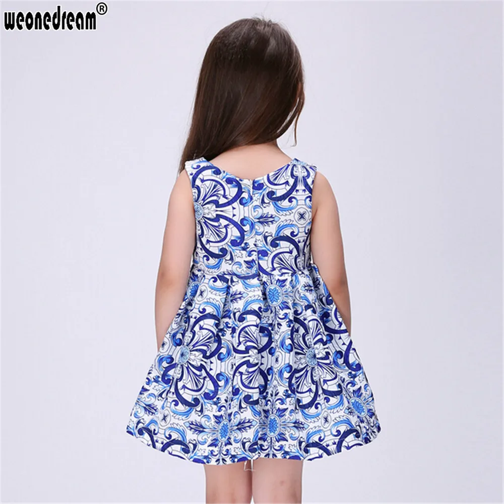 WEONEDREAM Hot Spring and Summer Print Girl Dresses Sleeveless Princess High Quality Children Clothes O-neck Kid wear | Детская одежда