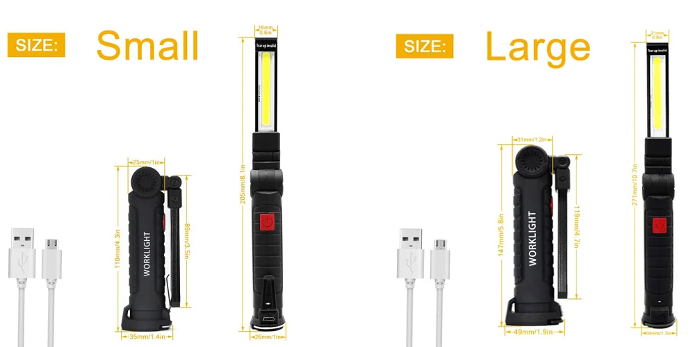 Zk20 USB Перезаряжаемый светодиодный светильник-Вспышка складной COB портативный Рабочий светильник Магнитная база крюк ремонт лампа для кемпинга Прямая поставка