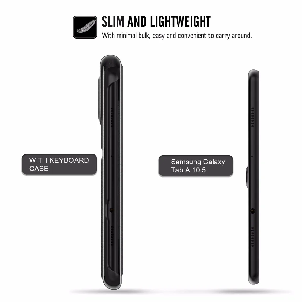Чехол с клавиатурой MoKo для samsung Galaxy Tab A 10,5, SM-T590 для планшета/SM-T595, тонкий чехол-подставка для бизнеса