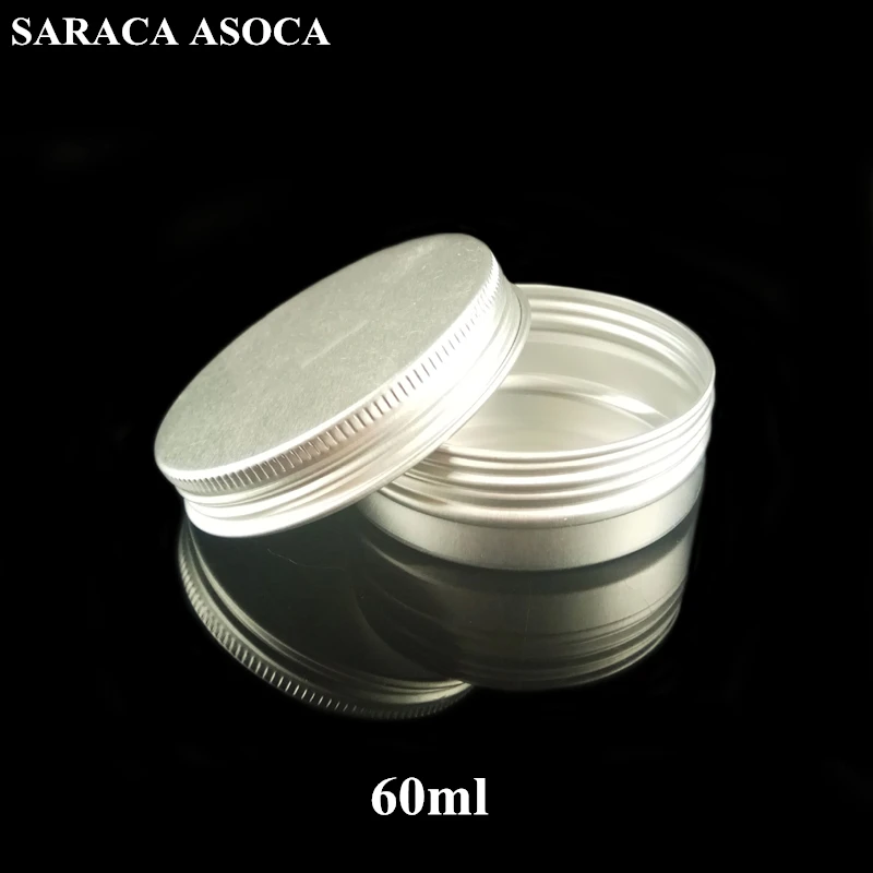 60ml Empty Refillable Aluminum Jars 60g Silver Metal Tin Cosmetic Containers Crafts Packaging Small Aluminum Box 300pcs/lot