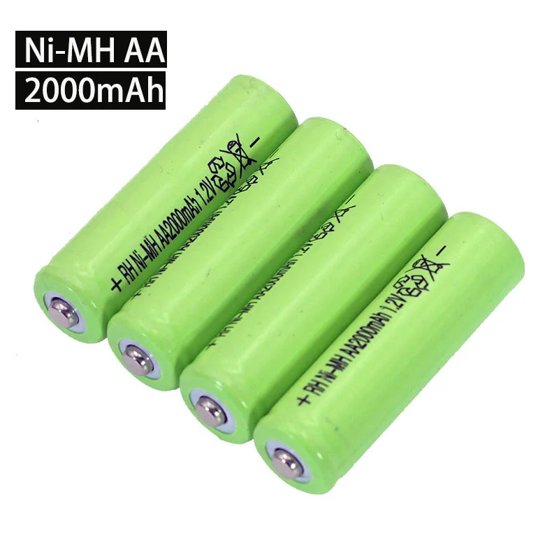 

1.2V AA Ni-MH Battery 2000mAh 1.2v Rechargeable Battery High Capacity Camera/Microphone/Mouse /toys batteries wholesale