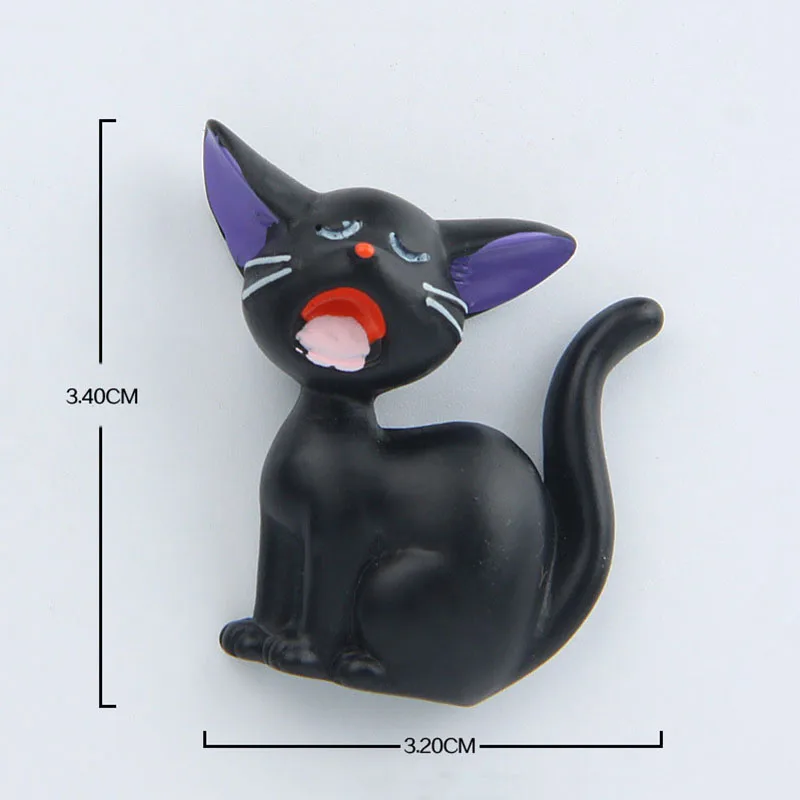 Фигурка Koteta из смолы японского аниме черная кошка модель JIJI 3D магнит на