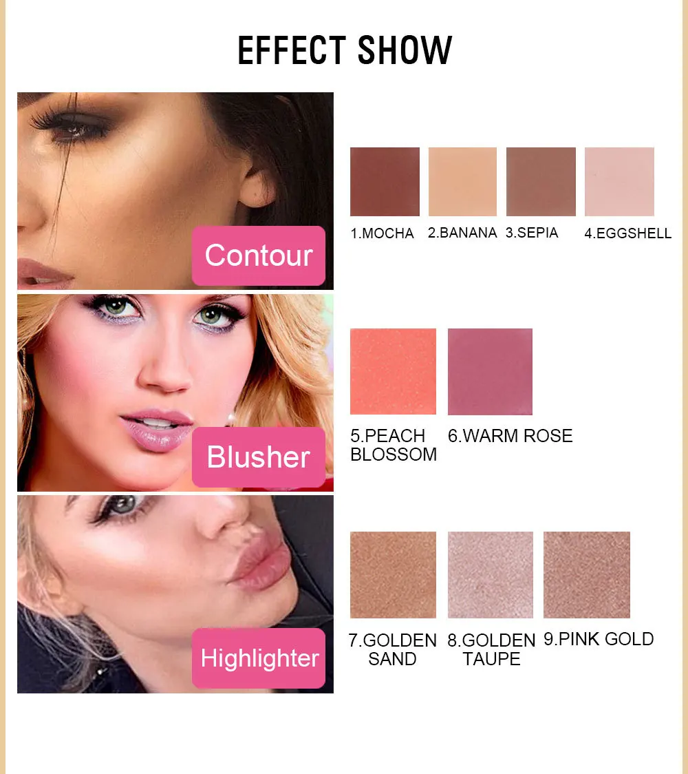 Макияж 9 видов цветов Тени для век Палитра теплая Милая Косметика долговечные