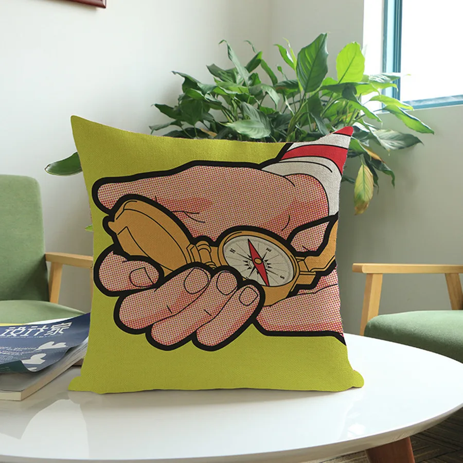 Высокое качество с принтом &quotпоп арт&quot Стиль Подушка диванная подушка