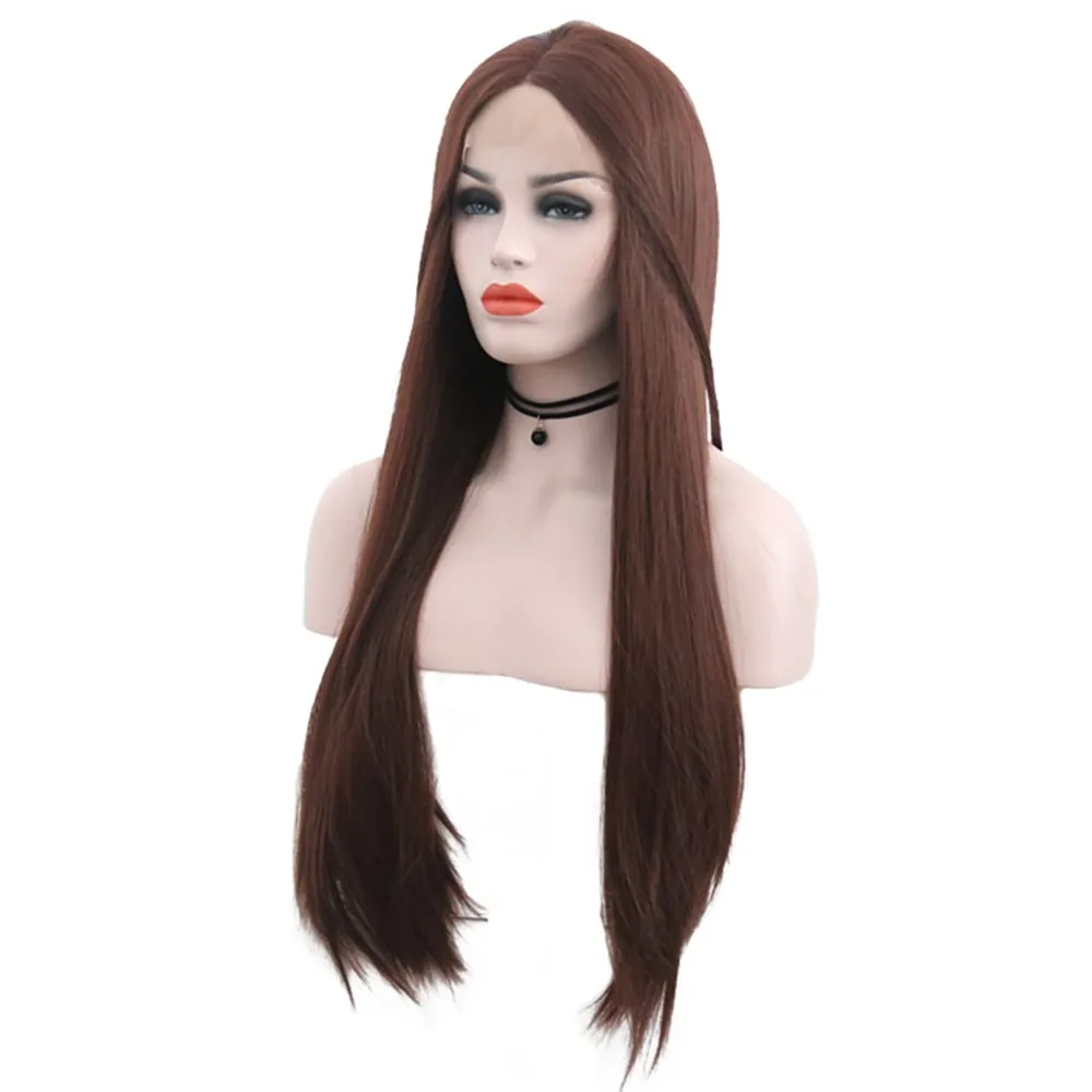 Коричневый длинный прямой парик JOY & BEAUTY 12 28 дюймов высокотемпературные волосы