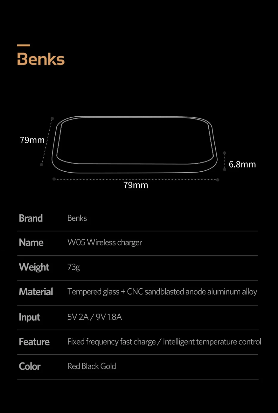 Benks 10 Вт Быстрое беспроводное зарядное устройство для samsung S10/S9/S8/Note9 закаленное стекло Qi Беспроводное зарядное устройство для iPhone XsMax/Xr/8 Plus AirPods