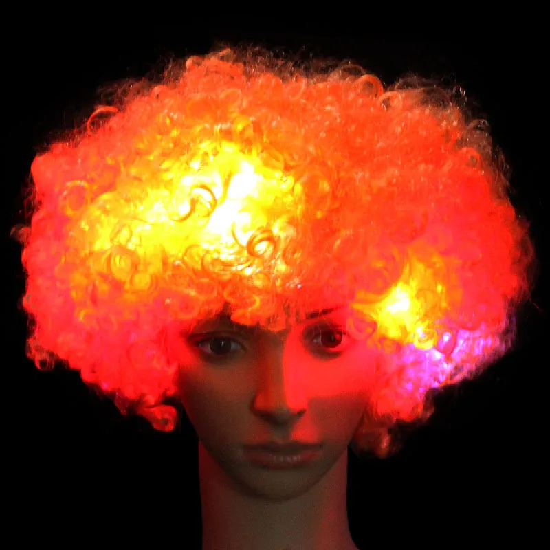 Светодиодный светильник парик могавк Mohican hair Рождество Хэллоуин парики Косплей