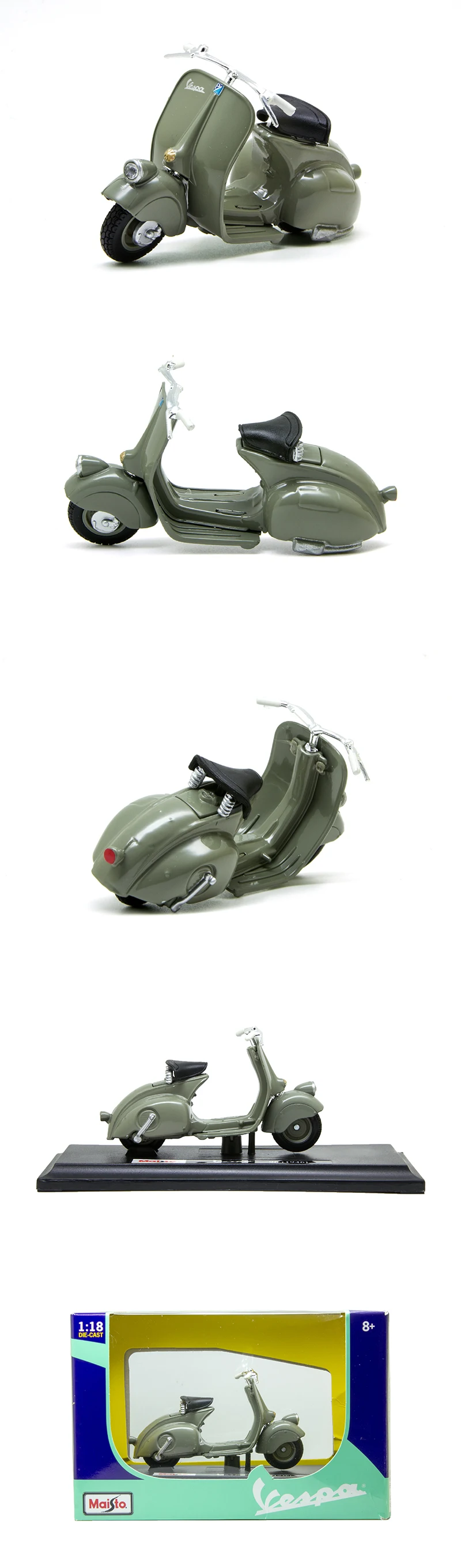 Maisto Vespa piaggio 1946 98 1:18 мото модели модель велосипеда база Мотоцикл Модели Diecast детская игрушка для подарка коллекции