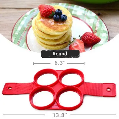 Round 1 шт., блинница, антипригарный инструмент для приготовления пищи, круглое сердце, блинница, яйцеварка, сковорода, откидная Форма для яиц, кухонные аксессуары для выпечки - Цвет: Round