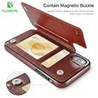 Чехол-книжка FLOVEME для iPhone X, 7, 8 Plus, 6, 6S Plus, 5S SE, XR, XS Max, 11 Pro, кожаный