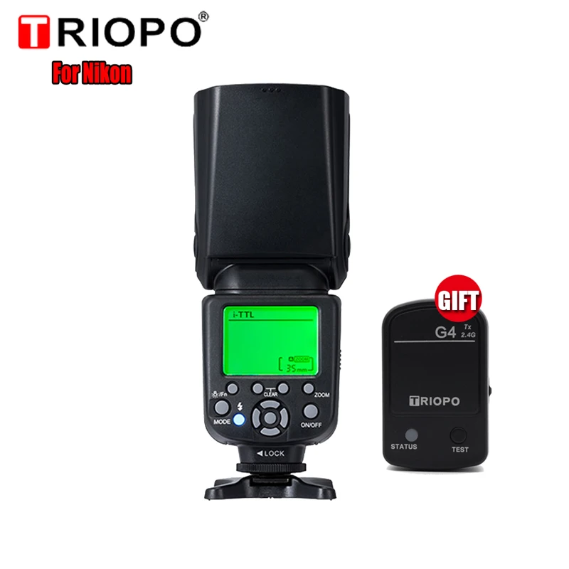 982III Add G4 trigge Triopo TR-982III вспышка светильник TR982III скорость lite высокоскоростная синхронная i-ttl вспышка 2,4G беспроводной мастер Slave для CANON/NIKON - Цвет: 982III Add G4 trigge