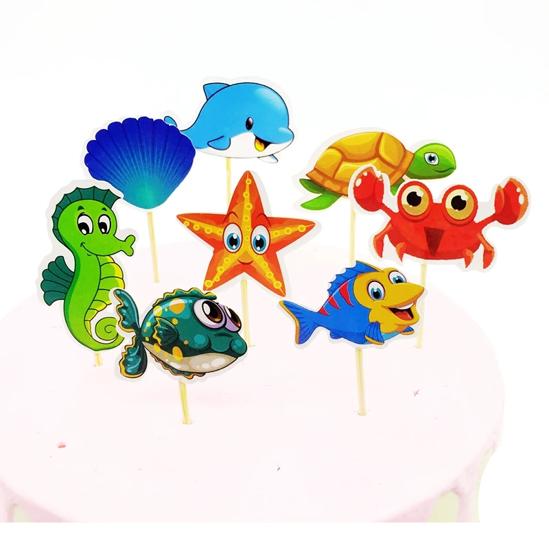 24 шт./упак. игра Альпака кактус динозавр кекс Decoration Дети День рождения украшение девочка мальчик дети торт Топпер зубочистка