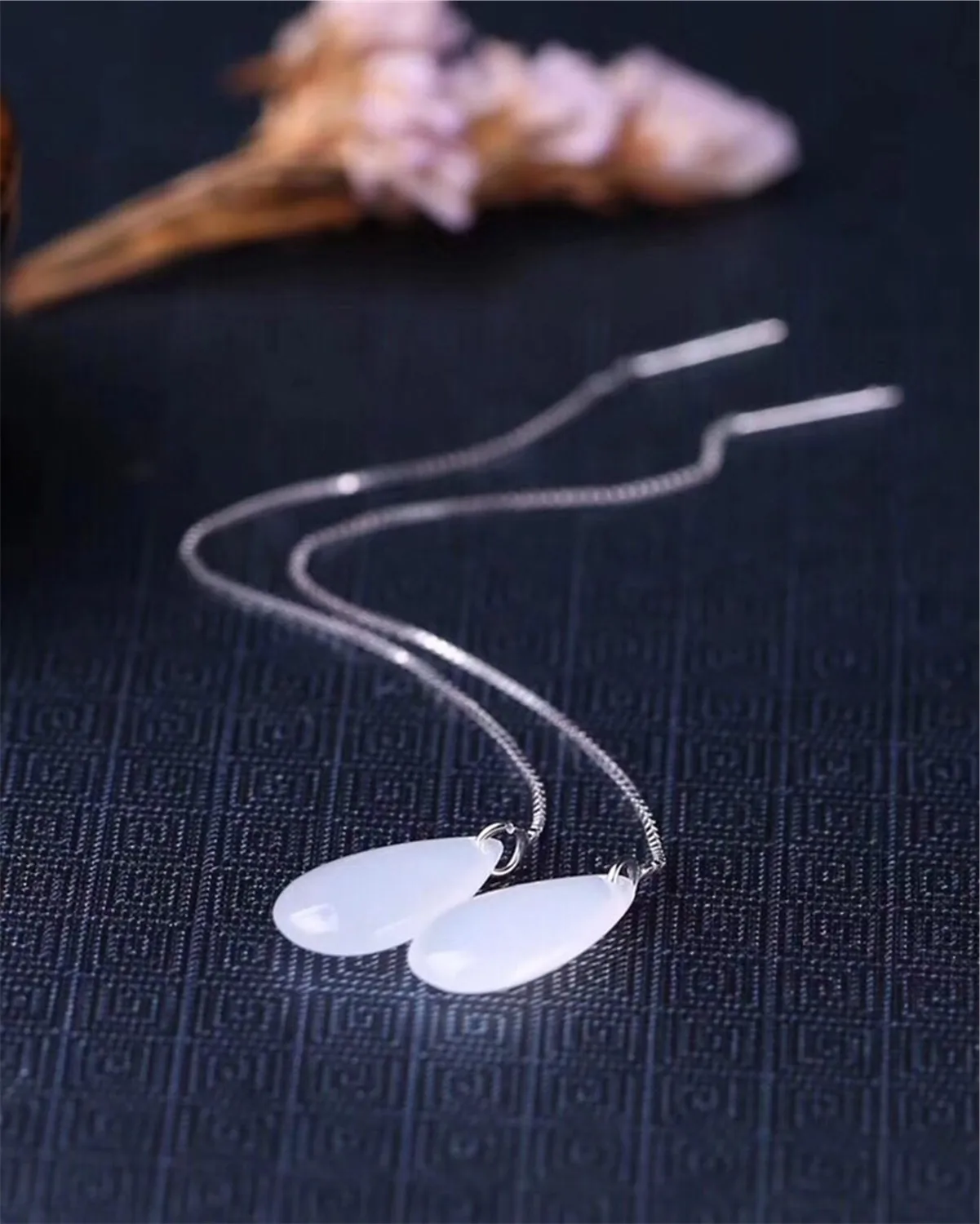 Новые серьги подвески из стерлингового серебра S925 с сертификатом природного