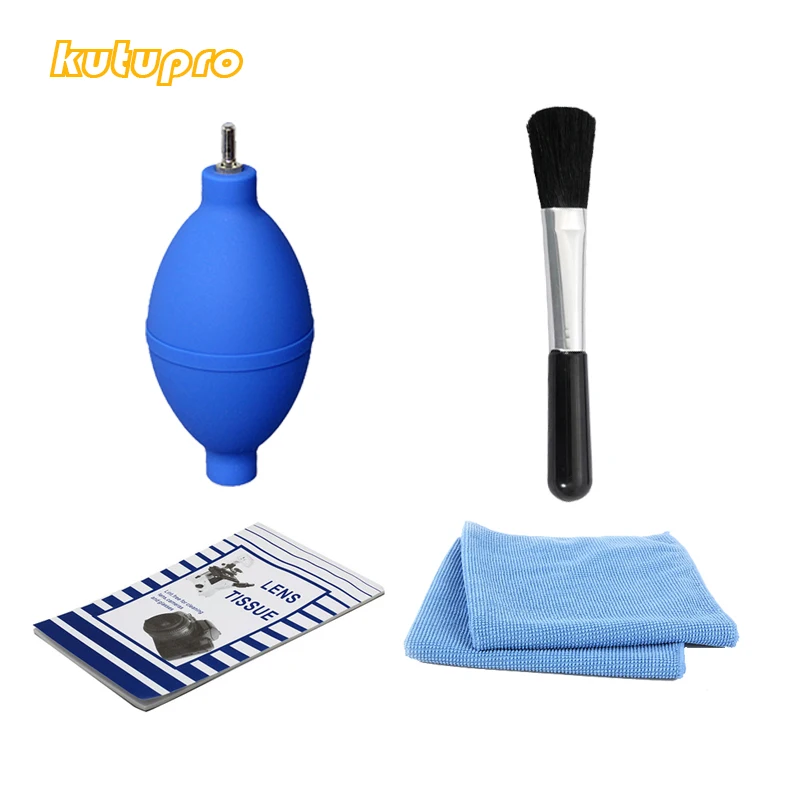 

kutupro 4in1 Dust Cleaner Camera Cleaning kit lens paper Lens Brush cloth Air Blower for canon nikon sony