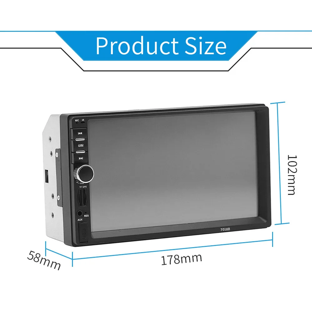 Автомагнитола MP5 плеер Bluetooth свободные руки AUX USB камера заднего вида 2 din Mirrorlink 7018B