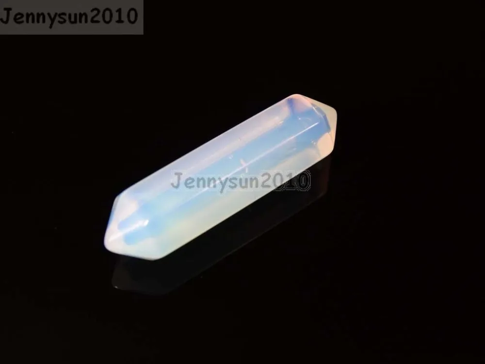 

Natural White Opal Gems stone Hexagonal Pointed Reiki Chakra Raw Wand Pendant Beads Necklace Jewelry 20Pcs/Pack