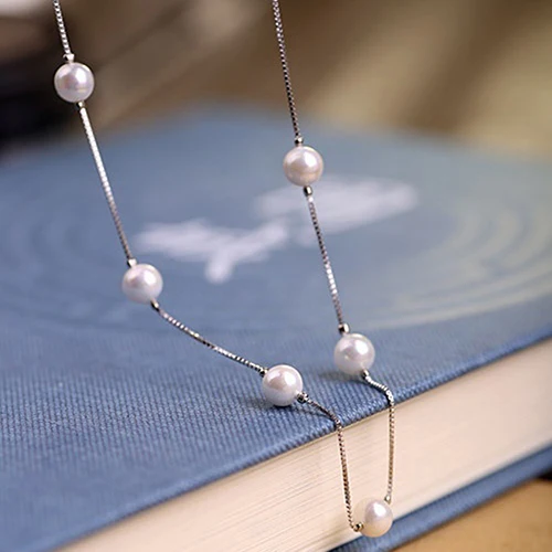 Женское милое романтическое искусственное колье с жемчугом и кулоном короткие