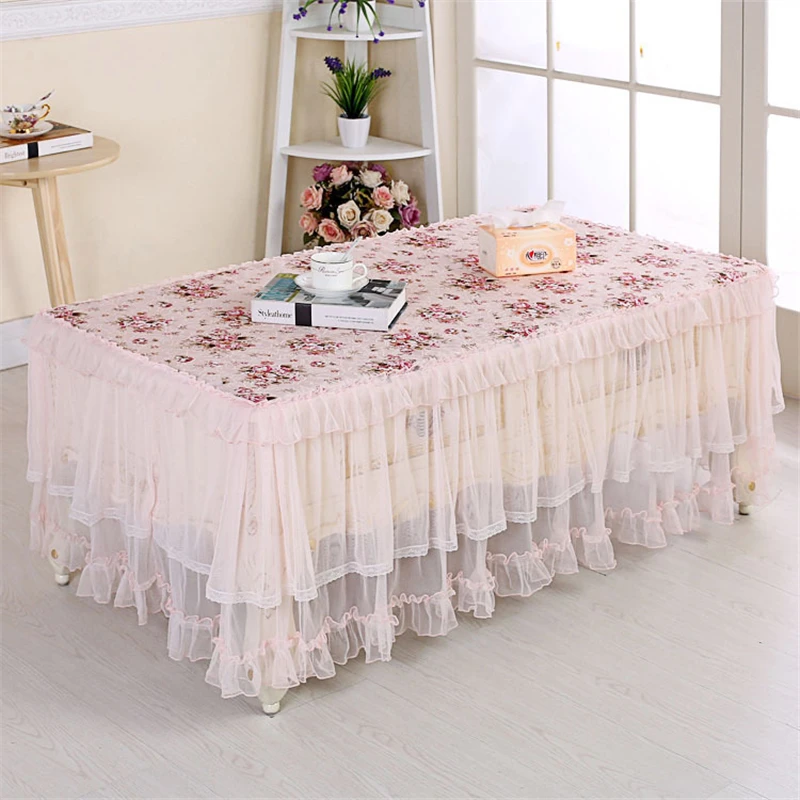 

Korean Lace Table Cloth Silk Cotton Jacquard Living Room Sofa Coffee Side Table Cover Home Decorative Tablecloth tapetes