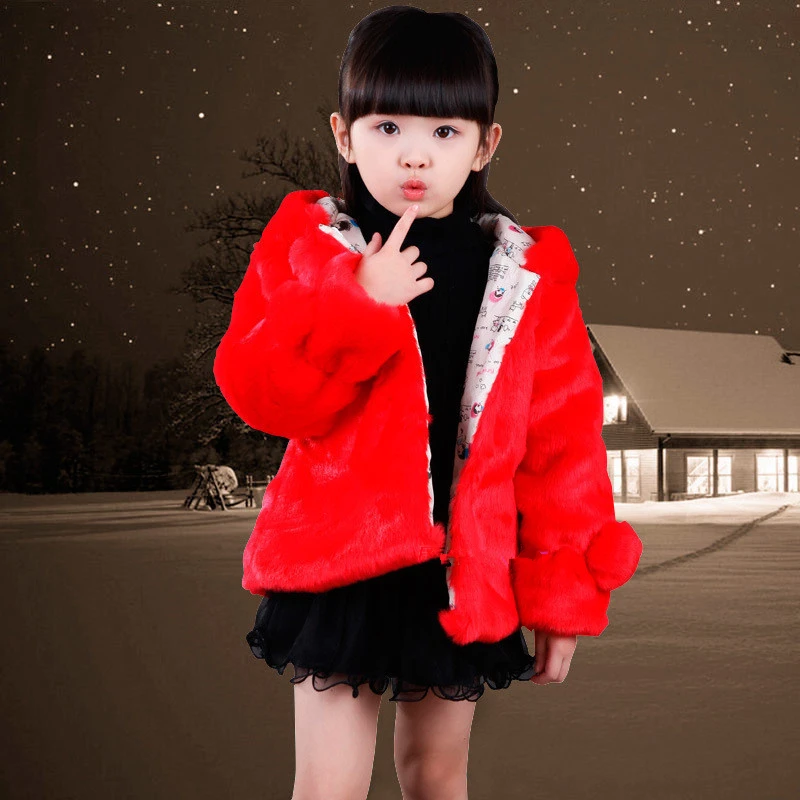 2017 г. осенне-зимнее пальто на искусственном меху для девочек детская верхняя