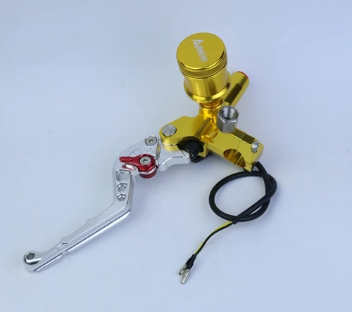 Golden left Pump CNC рычаг руль гидравлический клатч главный цилиндр тормозного насоса мотоцикл гоночный мотоцикл универсальный для Yamaha Kawasaki Suzuki - Цвет: Golden left Pump