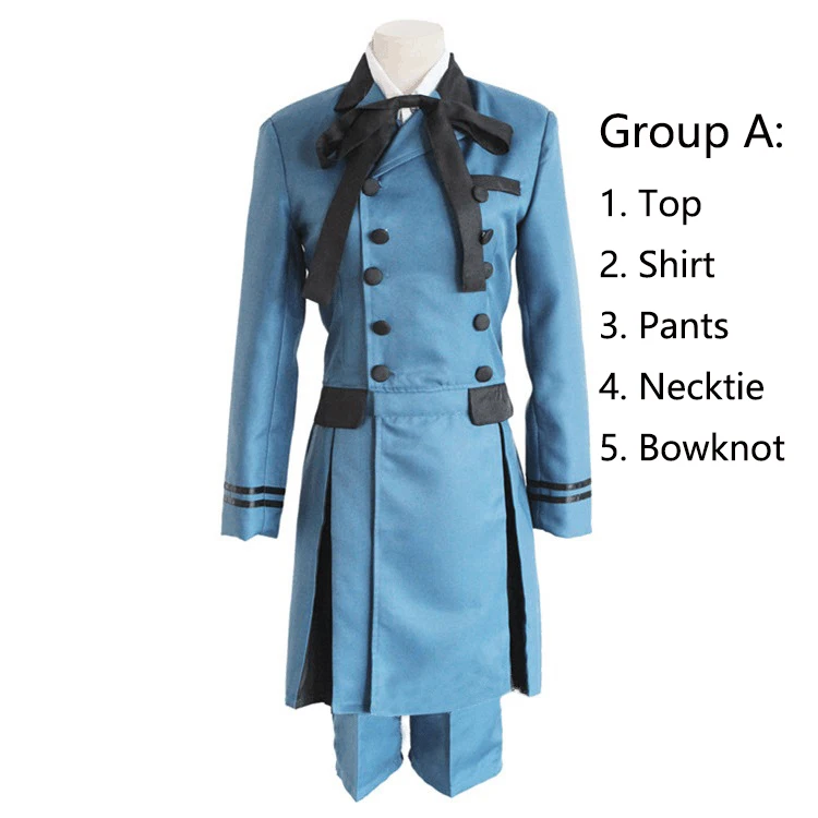 Аниме Черный Дворецкий Kuroshitsuji Ciel Phantomhive Косплей Костюм Kuroshitsuji Sebasti аристократ Emboitement костюм на Хэллоуин - Цвет: Group A