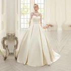 YIWUMENSA винтажное платье цвета слоновой кости из фатина с длинными рукавами свадебное платье со шнуровкой сзади дизайнерское искусственное 2021 платье для брака
