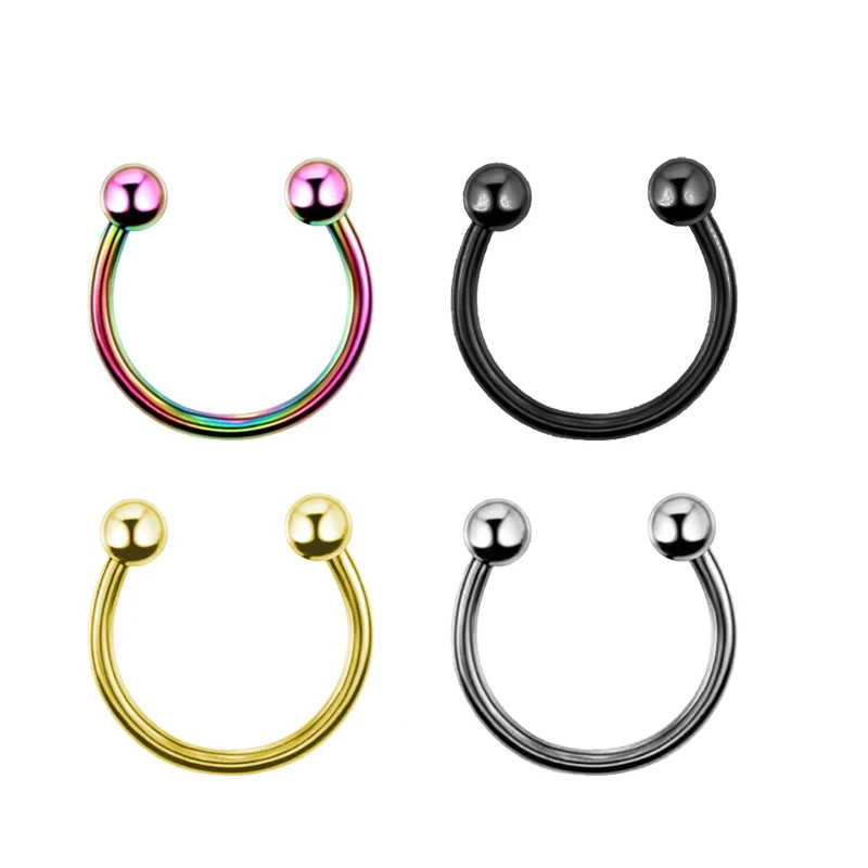 Кольцо гвоздик для носа из нержавеющей стали 8 мм 1 пара|body piercing jewelry|piercing jewelryfake nose