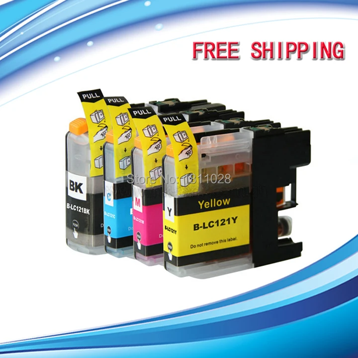 

INK WAY 6 PCS LC121 BK C M Y Compatible ink cartridge with chip for DCP-J752DW J132W J152W J552DW MFC-J470DW J650DW J870DW