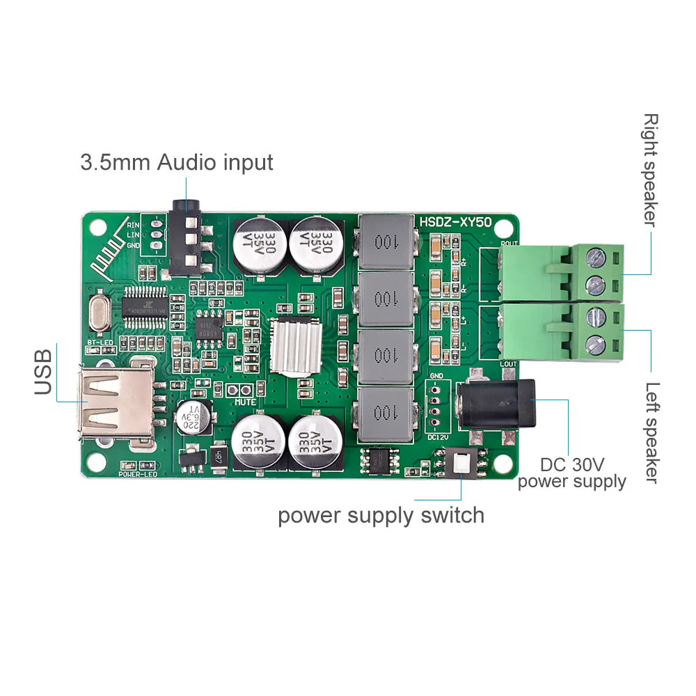 AIYIMA 2*50 Вт TPA3116 Bluetooth 4 2 Amplicador 0 канальный стерео цифровой усилитель плата AUX USB