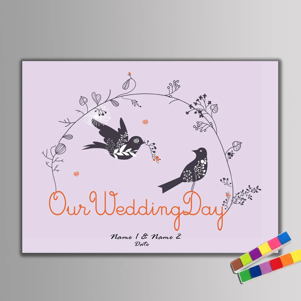 Индивидуальная женская свадебная книга для отпечатков пальцев свадебный