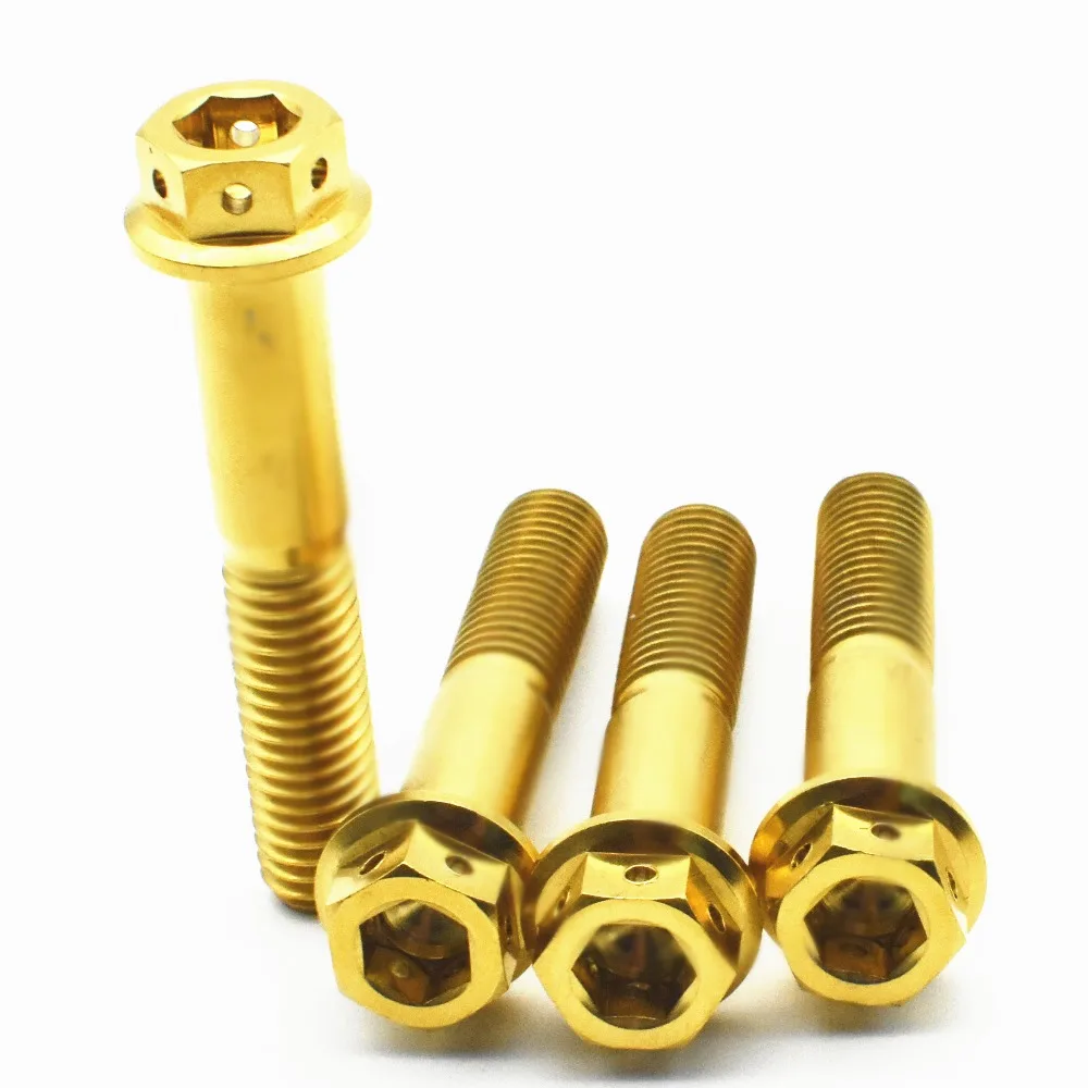 Титановые болты M6 M8x15mm 55mm DIY MTBHollow Фланцевая головка внешняя Шестигранная