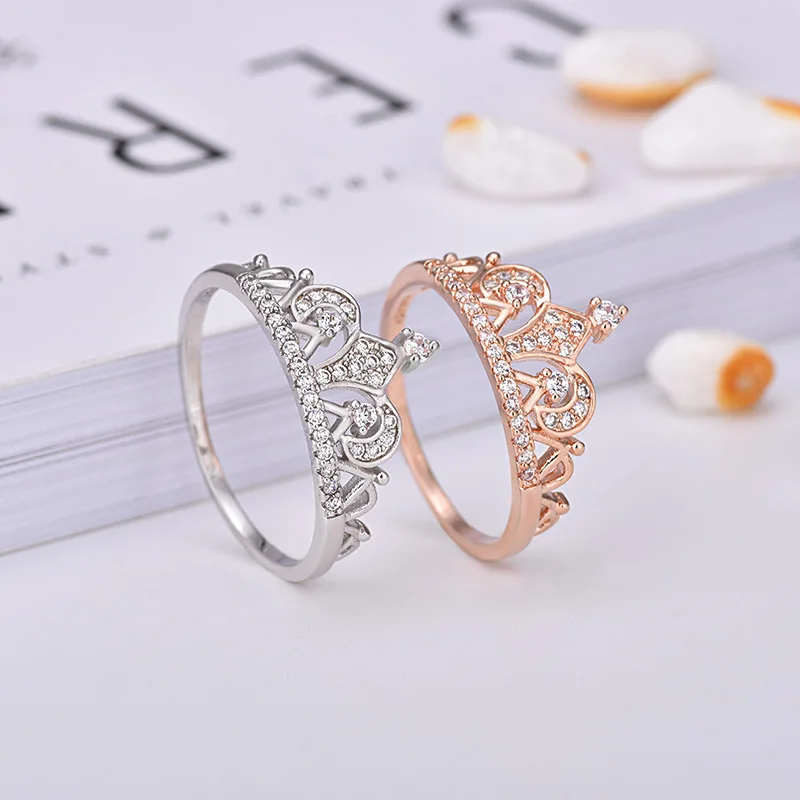 European Fashion 925 Sterling Silver Crown Women's rings Party Ring Engagement ring Wedding Band Gift Jewelry anneau de mode | Украшения