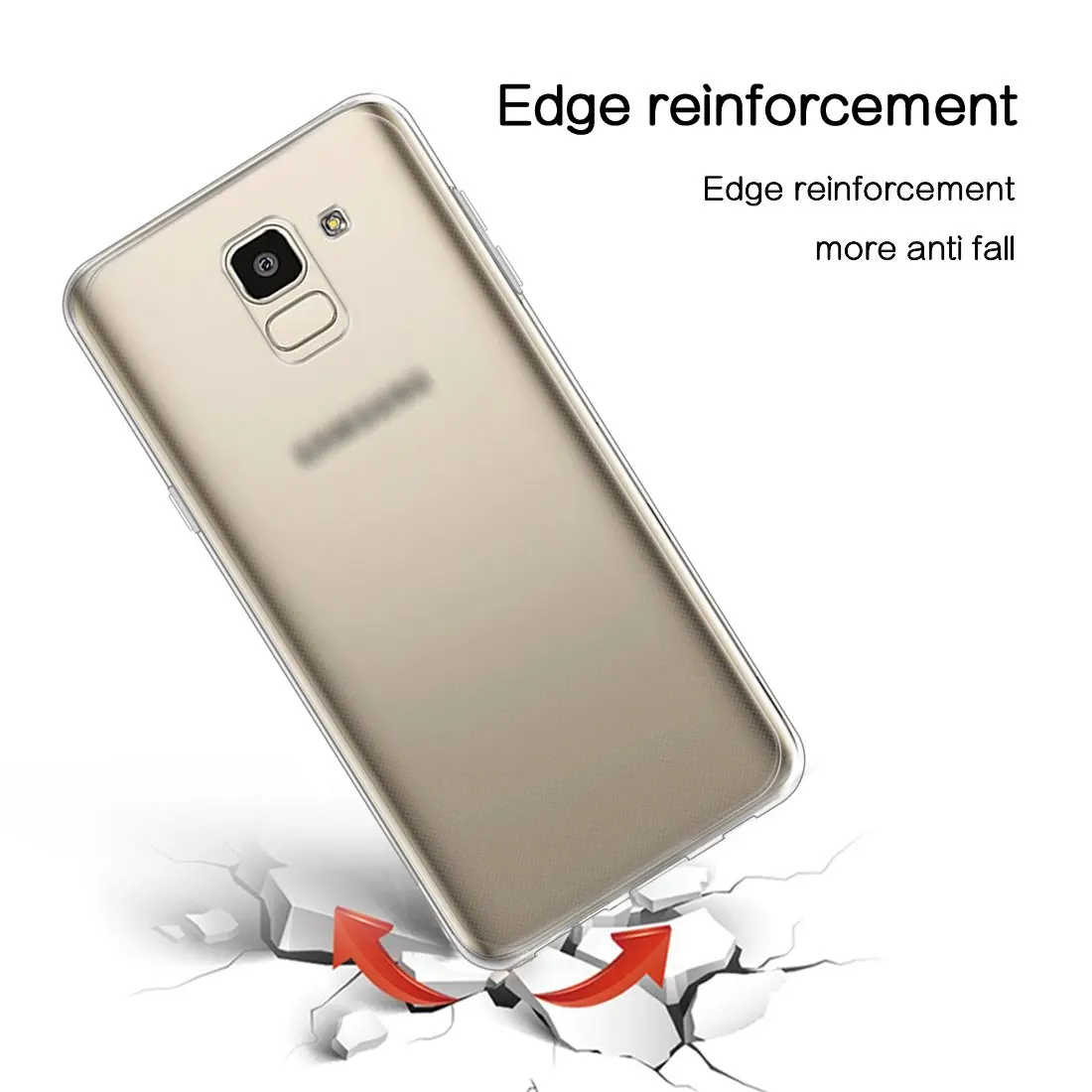 Для Samsung Galaxy J6 2018 чехол силиконовый анти-царапина прозрачный ТПУ для телефона J600
