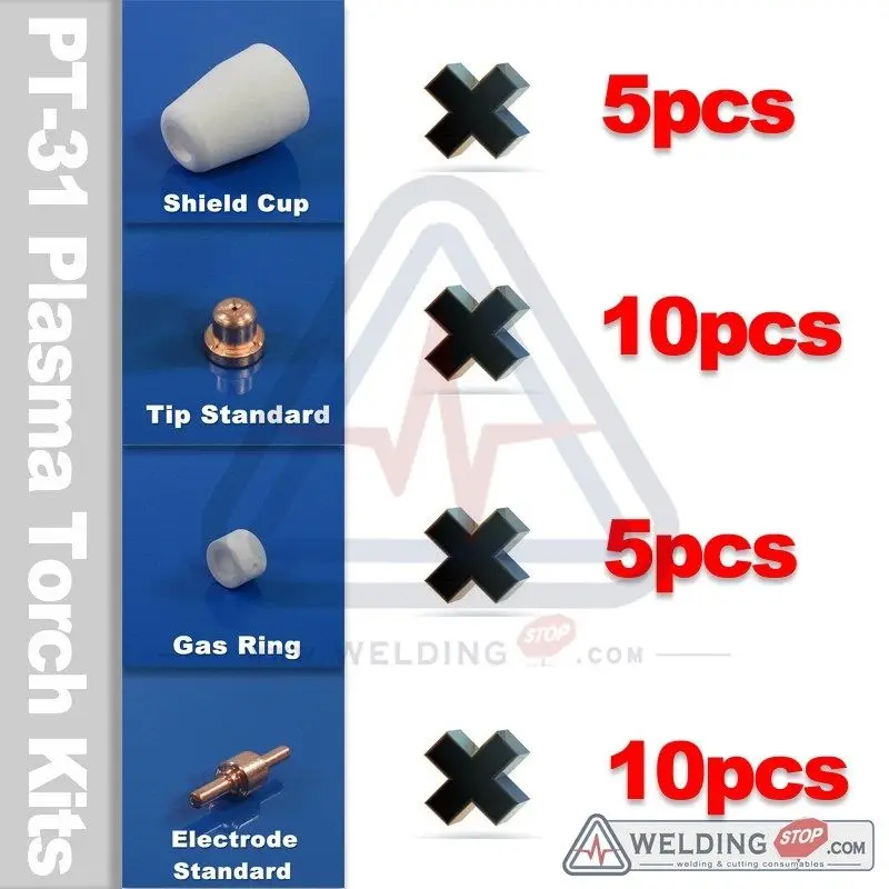 

LG-40 PT-31 CUT-40 CUT-50D CT-312 Plasma cutting torch consumables kits PKG/30