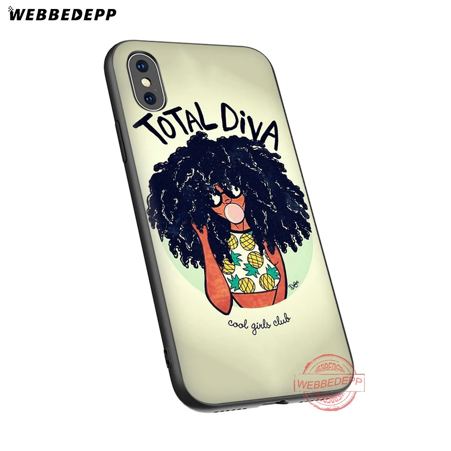 WEBBEDEPP 2bunz Melanin Poppin Черный Девушка Мягкий силиконовый чехол для iPhone 8 7 6S 6 Plus 11 Pro XS Max