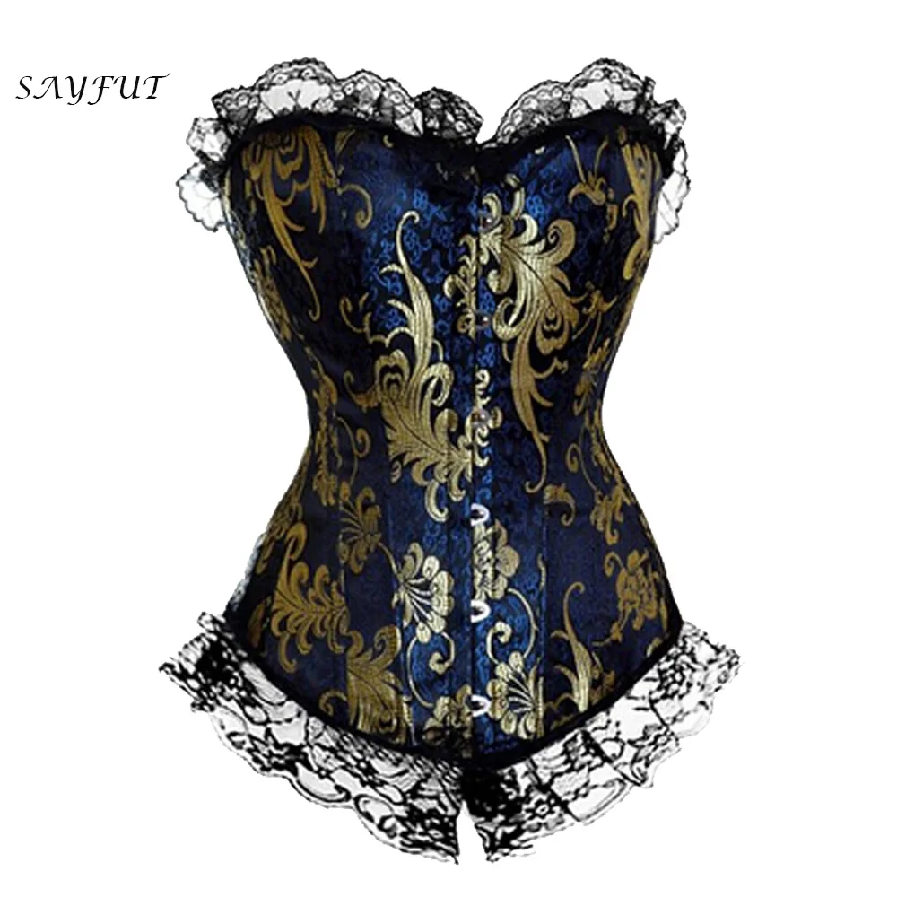 Комплект сексуального женского нижнего белья на шнуровке с костей Overbust Корсеты и