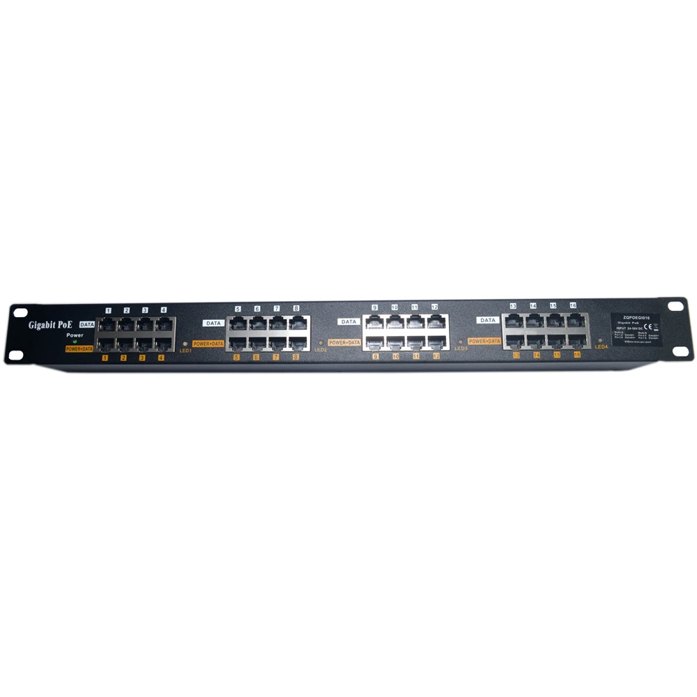 16 портов Gigabit Power over Ethernet PoE инжектор панель питания IP камера WiFi AP источник не