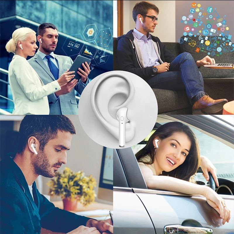 M & J i7s TWS Bluetooth наушники беспроводная гарнитура стерео спортивные с микрофоном