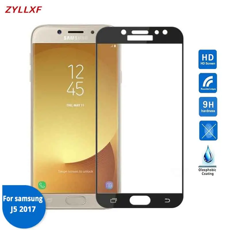 Для Samsung Galaxy J5 2017 полное покрытие Закаленное стекло Защитная пленка 9H 2.5D Премиум