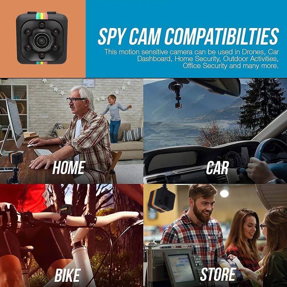 Capsaver SQ11 HD мини Камера 1080 P Сенсор Ночное видение инфракрасный маленький DV DVR