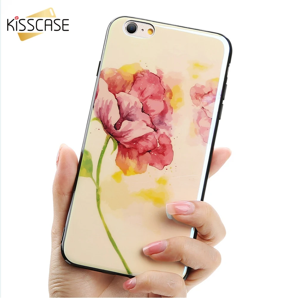 Чехол KISSCASE с милым цветком для iPhone 6 6S Plus 7 8 высококачественный мягкий зеркальный
