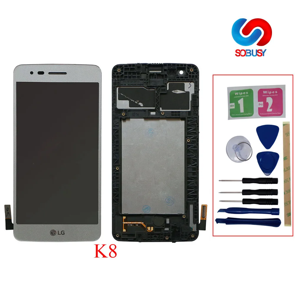 Без битых пикселей ЖК дисплей для LG K8 2017 X240 X240H X240K X240F панель с сенсорным экраном