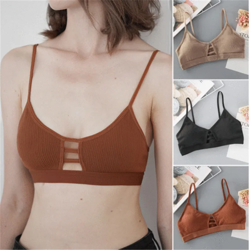 

Swimsuit Women Bikini Top Women Criss Cross Triple Crop Top Caged Strappy Sports Bra Bralette No Pad Sexy Swimwear Women