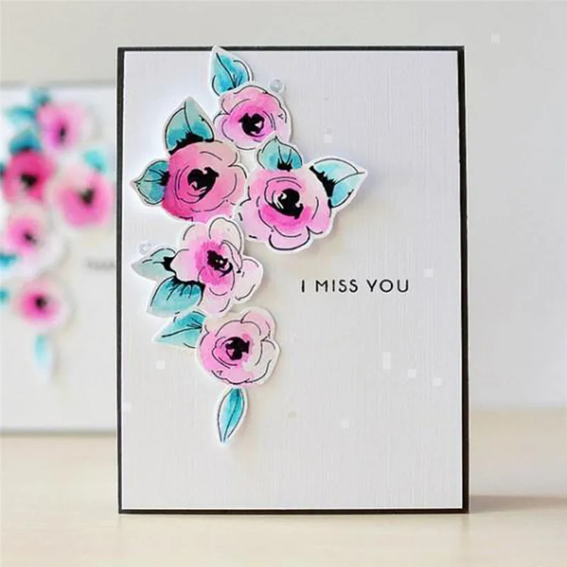 GJCrafts Flower Dies Clear Stamps and for Scrapbooking Photo Album Paper Crafts Die Cuts Card Making Stamp Sets | Дом и сад