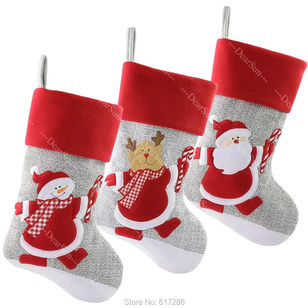 

Personalized Stocking Embroidered Names Christmas Customized Stockings DHL THT Free Shipping Christmas Indoor Decoration