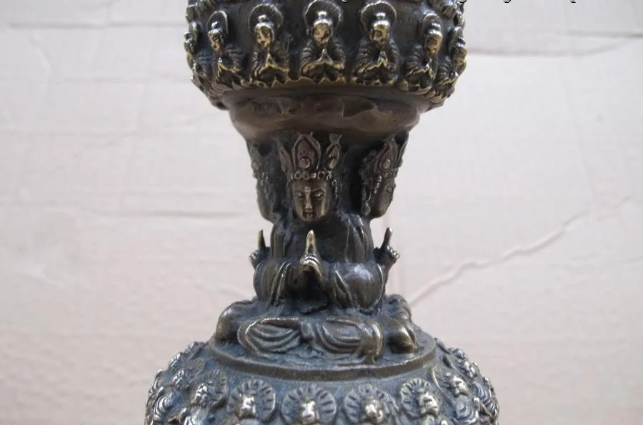 14 &quotТибетский буддизм бронзовый десять тысяч будд Sakyamuni stupa статуя пагоды | Дом и
